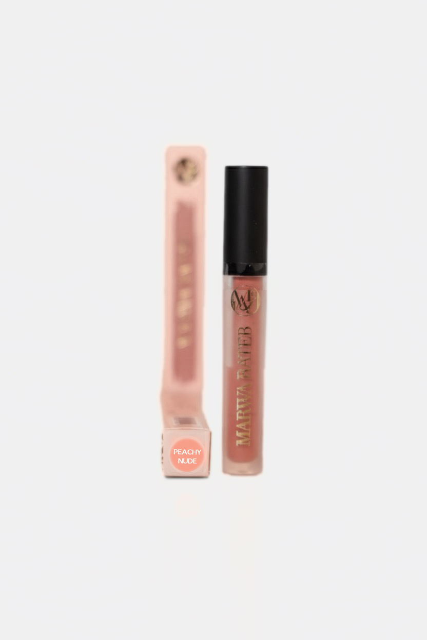 Marwa Rateb Signature Velvet Lipstick – Soft Amber (Peachy Nude Shade) - Image 3
